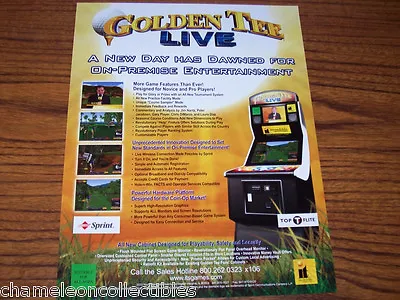 $12.75 • Buy GOLDEN TEE LIVE 2004  ORIGINAL VIDEO ARCADE GAME FLYER Vintage Retro Art UNUSED