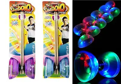 £14.99 • Buy Light Up Bearing Diabolo  Wooden Sticks PRO Circus Skills LED Diablo Gift Toy 