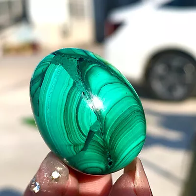 35G Natural Malachite Egg Quartzcrystal Energy Ball Reiki Healing • $25.90