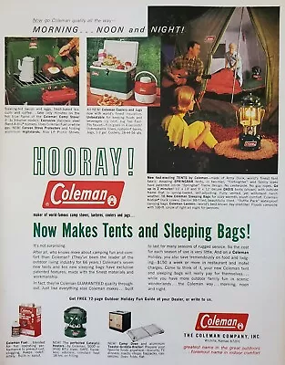 1966 Coleman Camping Products Lanterns Sleeping Bags Tents Vintage Print Ad NICE • $7.46