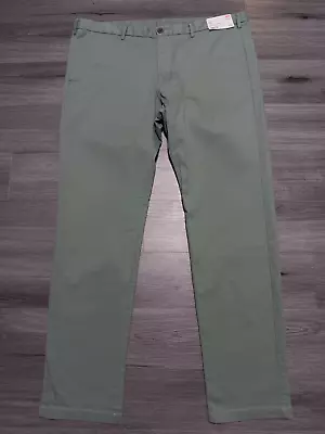 NWT Uniqlo Mens Green Slim Fit Chino Flat Front 5-Pockets Pants 36x34 Size 42x34 • $19.99