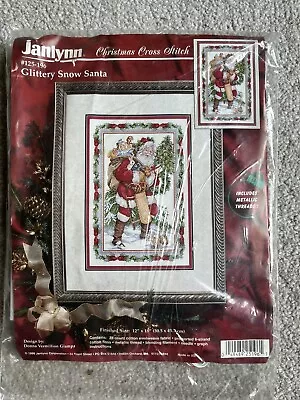 Janlynn Christmas Cross Stitch Kit: Glittery Snow Santa #125-196 • £6.49