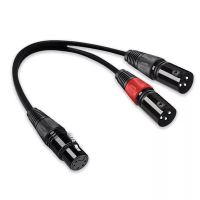 XLR 5-Pin Female To Dual XLR 3-Pin Male Turnaround DMX Splitter Patch Cord 0.3M • $10.99