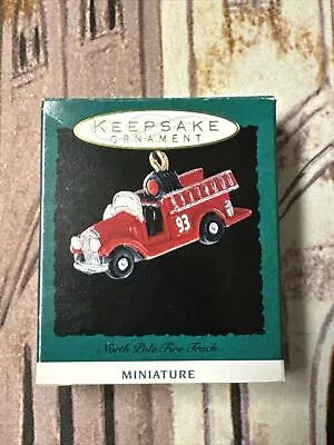 Hallmark Keepsake Christmas Ornament North Pole Fire Truck Miniature 1993 NEW • $5