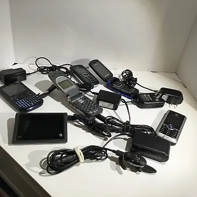 Lot Of 7 Used  Cell Phones Blue Tooth MiFi With 6 Chargers Most Of Them Charge • $89.97