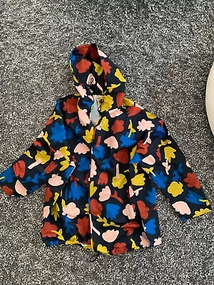 $90 • Buy * Gorman Raincoat Rain Coat Jacket ML Blue Botanical Print 6 8 10 12 XS S M L