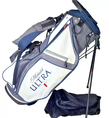 Michelob Ultra Golf Stand/Carry Bag 14-Way Divider Carry Strap W. Rain Cover • $55