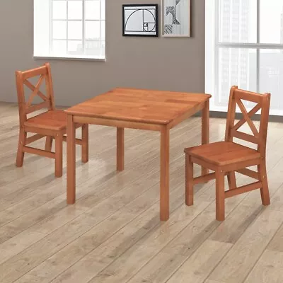 EHemco 3 Piece Kids Table And 2 X-Back Chairs Set Solid Hard Wood (Collectible) • $79.50