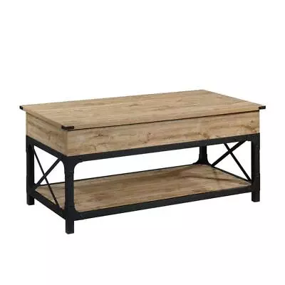 Sauder Coffee Table Composite Metal Storage Milled Mesquite Rectangle W/Lift Top • $97.35