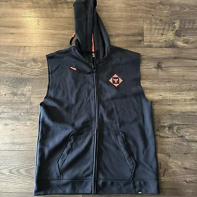 Under Armour Project Rock HW Terry Sleeveless Full Zip Hoodie Men’s Sz XL NEW • $35.99