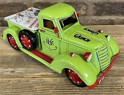 Vintage Resin Pickup Green Grinch Truck Farm House Rustic Christmas Decor Gift • $35.99