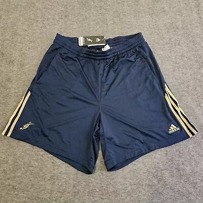 Adidas Athletic Shorts Blue Gold Stitch Size Large • $18