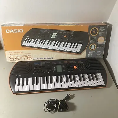 Casio SA-76 44-Key Mini Personal Keyboard Orange Tested  With 100 Tones • $39