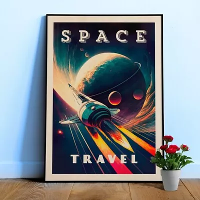 Space Travel — Vintage Retro Space Poster Retrofuturism Poster Retro Space • $29