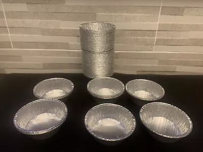 £9.99 • Buy 100 Quality Small Deep Foil Pie Dishes Case Quiche Round Dish