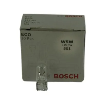 Bosch Eco W5W 12V 501 Bulb W2.1X9.5D Trade Pack Of 10 Bulbs - Part No 1987302819 • £5.50