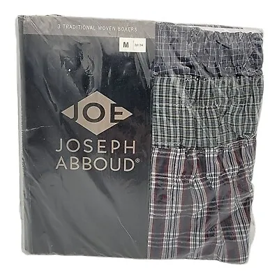 Joseph Abboud Men's 3 Pack Boxer Briefs Traditional Woven Multi Design - MEDIUM • $20