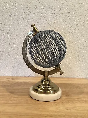 Metal  Globe 4.25 D W/ Marble Base Gold Frame - 7.5 T  1.5lbs  • $15