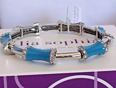 Lia Sophia  SPECTRUM  Stretch Bracelet Cut Crystals Brilliant Blue NWOT • $10.78