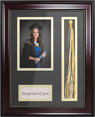 Graduation Photo Shadow Box Frame With Tassel Holder For 4X6 PicturesReal Glass • $31.24