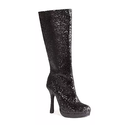 Ellie Shoes - 421-ZARA - 4  Knee-High Boot With Glitter - Size: 8-Black Glitter • $50.99