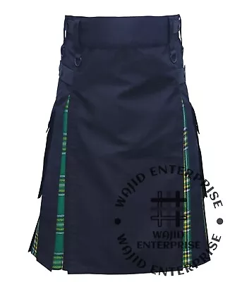 Scottish Handmade Irish Tartan Hybrid Utility Kilt Mens Cotton Kilts Custom Size • $71.25