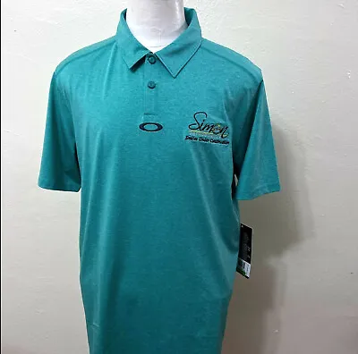 Oakley Hydrolyx Mens Size L Green Regular Fit Short Sleeve Athletic Polo Shirt • $14.99