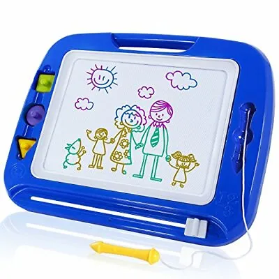 £24.08 • Buy Large Magnetic Drawing Board 4 Colors 42 33cm Doodle Pad With 4 Stamps For Todd