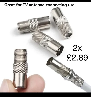 Antenna Satellite Coax Connector Aerial Male Adapter F Female To TV Male F-Type • £2.89