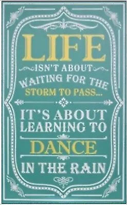 Gisela Graham '..dancing In The Rain' Extra Large Vintage Deep Box Wooden Plaque • £20.65