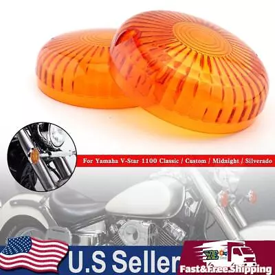 $12.95 • Buy Turn Signal Light Lens Cover For Yamaha V Star 650 1100 Vmax 1200/1700 Amber