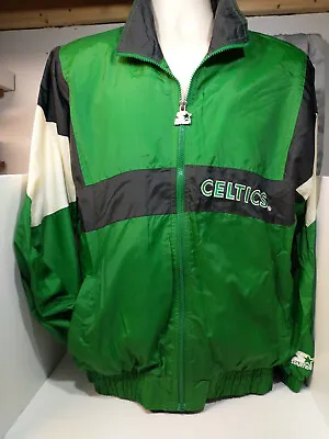 Boston Celtics Starter Jacket Nylon Full Zip Embroidered Windbreaker Size M • $65