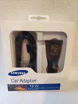 Samsung 15W USB Auto Quick Charger + Micro USB 3.0 Cable Black NEW • $8.45