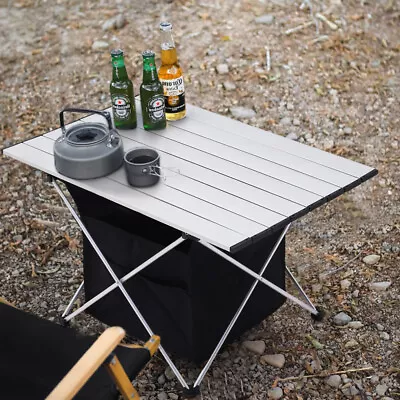 Portable Folding Aluminium Camping Table Outdoor Picnic Beach Table With Bags  • £17.95