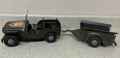 Marx  U.S. Armed Forces Mobile Radar  Willys Jeep & Trailer - Vintage 1950s • $75