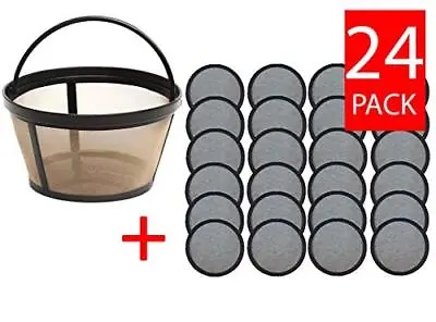 24 Replacement Mr. Coffee Charcoal Coffee Water Disks + Reusable Basket Filter  • $16.99