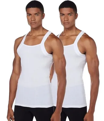 2(X)IST Tank Tops Mens Square Cut Size XL 2-Pack 100% Cotton White $36 MSRP NEW • $27.77