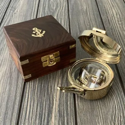 Brass Brunton Pocket Compass Nautical Gift • $57.99