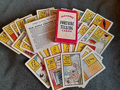 VTG VG+ 1940 Whitman Old Gypsy Fortune Telling Cards Complete Set W/Instructions • $59