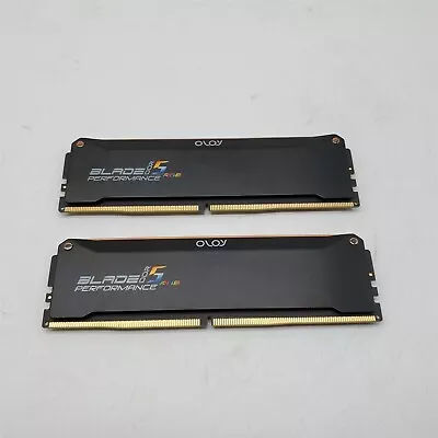 OLOy DDR5 RAM 32GB (2x16GB) Black Hairline Blade RGB 6400 MHz CL32 1.35V UDIMM • $4.25