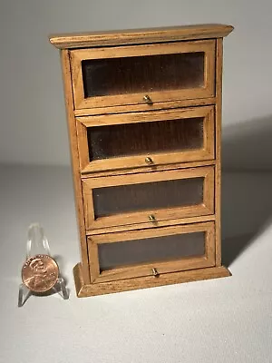Vintage Dollhouse Miniature Wooden Barrister Book Case Oak Finish 1:12 Scale • $0.99