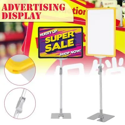 A4 Sign Shop Display Rack Floor Poster Stand Foyer Pedestal Business Menu Holder • $18.57