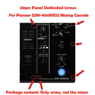 Lot Of 20 For Pioneer DJM 900NXS2 Mixer 100% Black  Panel Shell Screws  • $24.82