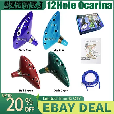 Legend Of Zelda 12 Hole Ocarina Of Time Alto C Flute Ceramic Instrument&Gift Box • $29.99
