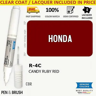$14.99 • Buy R 4C Touch Up Paint For Honda Red CBR CANDY RUBY RED Pen Stick Scratch Chip Fix 