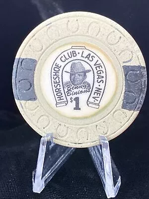 Vintage Horseshoe Club Casino $1 Poker Chip Las Vegas (Horseshoe Mold) - BINIONS • $5.79