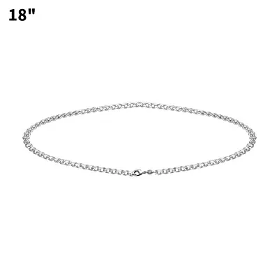 Genuine 925 Sterling Silver Chain Necklace Curb Lobster Clasp 16 -18 -20 -30  • £3.03