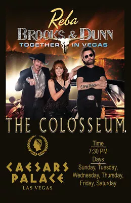 $13.99 • Buy Reba Brooks And Dunn *las Vegas* Replica 2017 Concert Poster