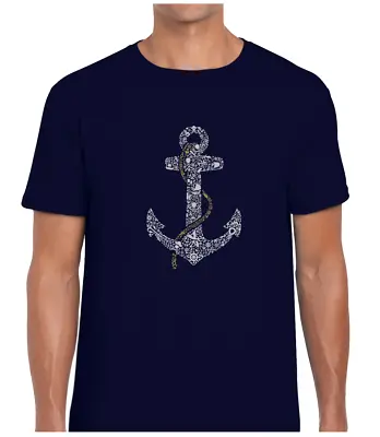 £9.99 • Buy Anchor Design Mens T Shirt Cool Sailor Nautical Navy Marine Design Fashion Top