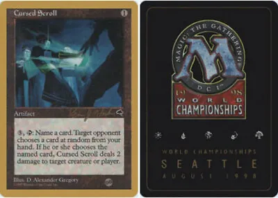 Cursed Scroll - Brian Hacker - 1998 - Sideboard ~ Heavily Played World Champions • $2.31